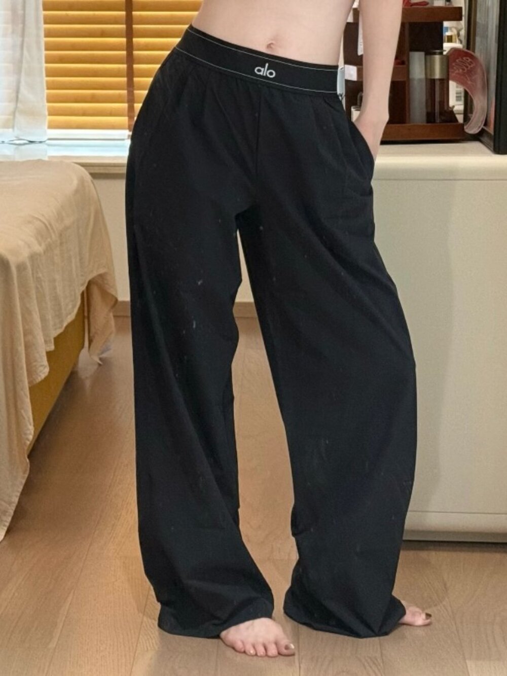 ALO Yoga ❣ NWT Suit Up Trouser Black 👖 Work Office Wide Leg Pants (Regular)